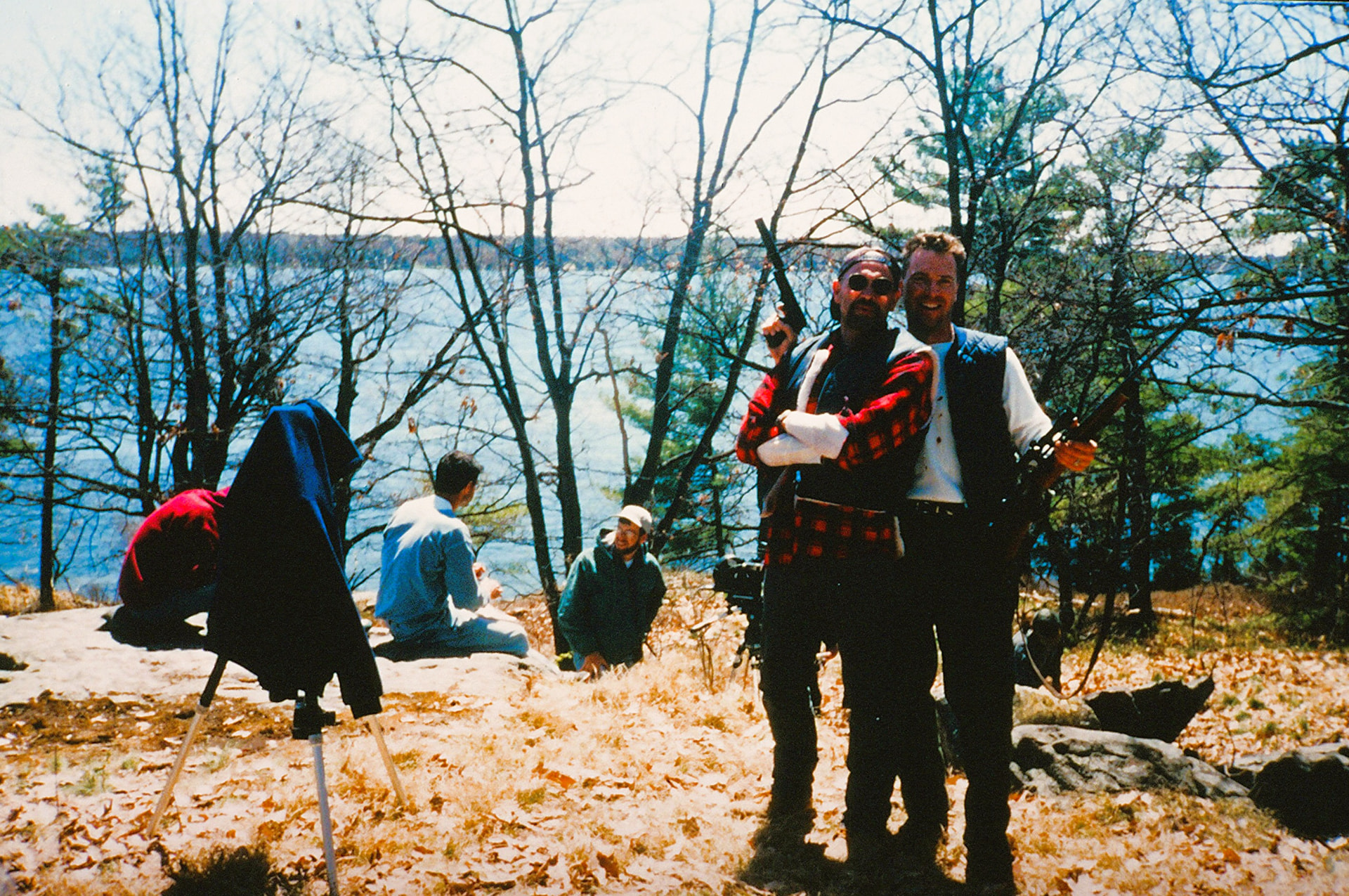 River Rats — Gideon Heath (credited as Bill Baker) as Lonny with W. David Watson on location in the Thousand Islands, 1995