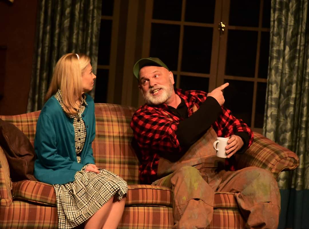 I'll Be Back Before Midnight — Hayley Ferguson as Jan Sanderson and Gideon Heath (credited as Bill Baker) as George, Markham Little Theatre, 2017–18
